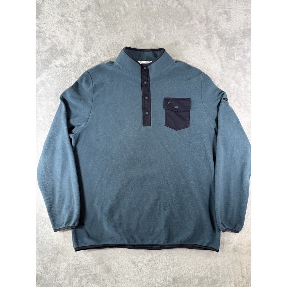 Criquet Sweater Mens XL Green 1/4 Snap Fleece Mock Neck Golf Pullover